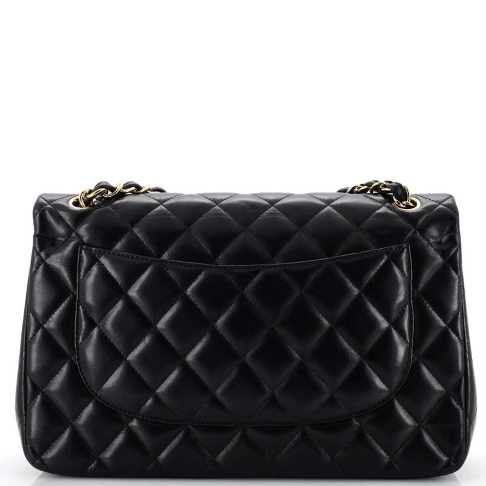 Chanel Classic Double Flap Bag Quilted Lambskin Jumbo Black - Picture 4 of 10